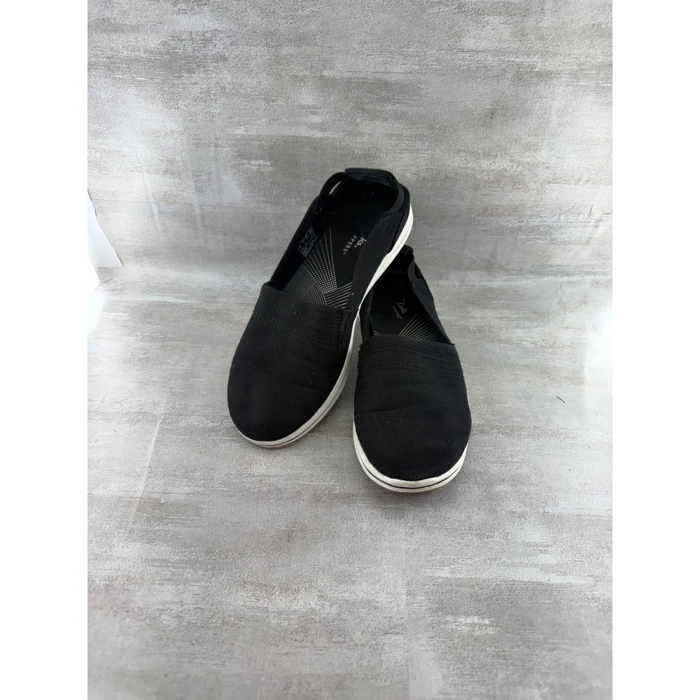 Clarks Cloudsteppers Step June Shell Black Textile Slip On Loafers Women Sz 7 M